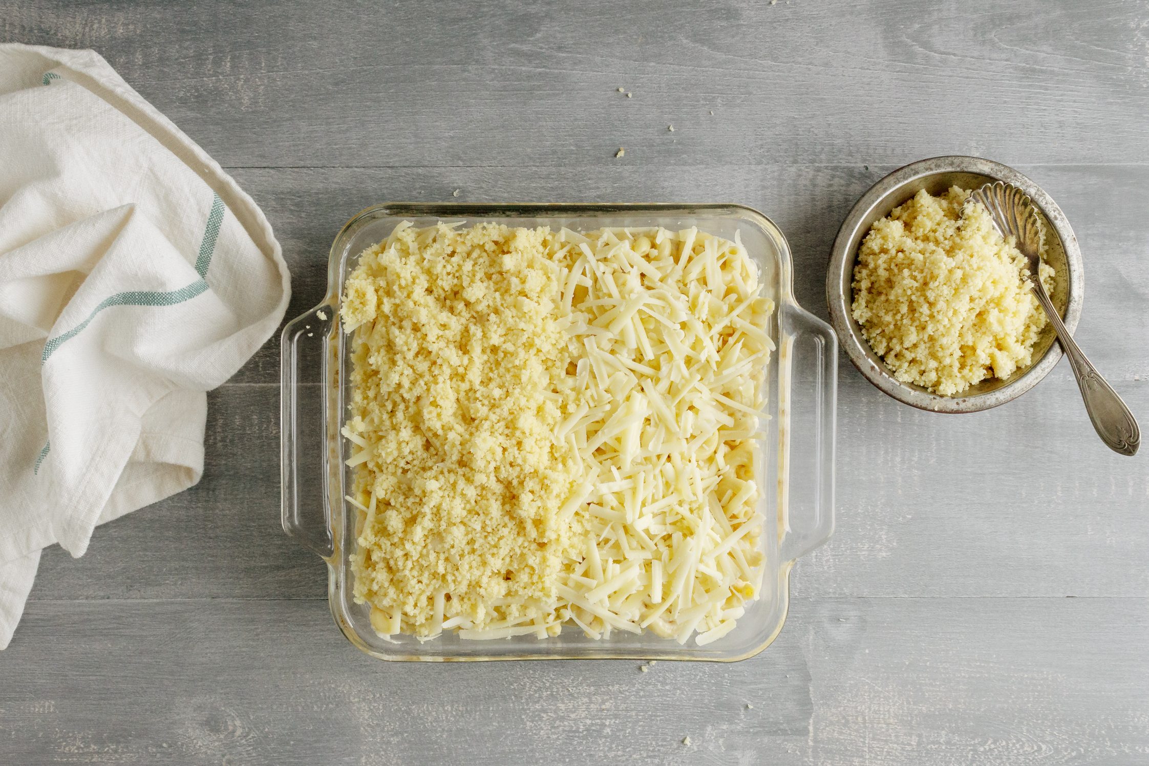 Ina Garten's Overnight Mac and Cheese baking dish