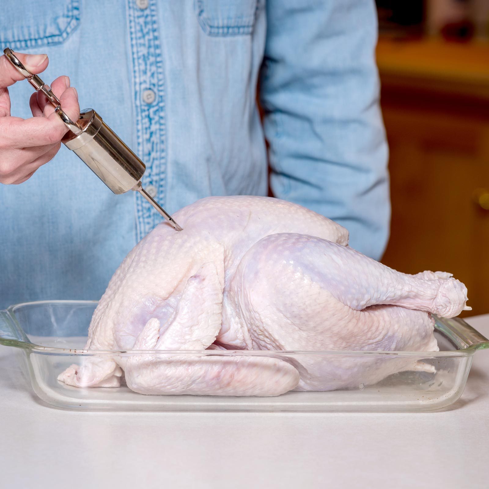 Inject Flavor into raw Turkey