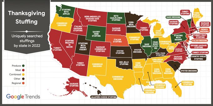 Thanksgiving Stuffing Searched In Your State Toh