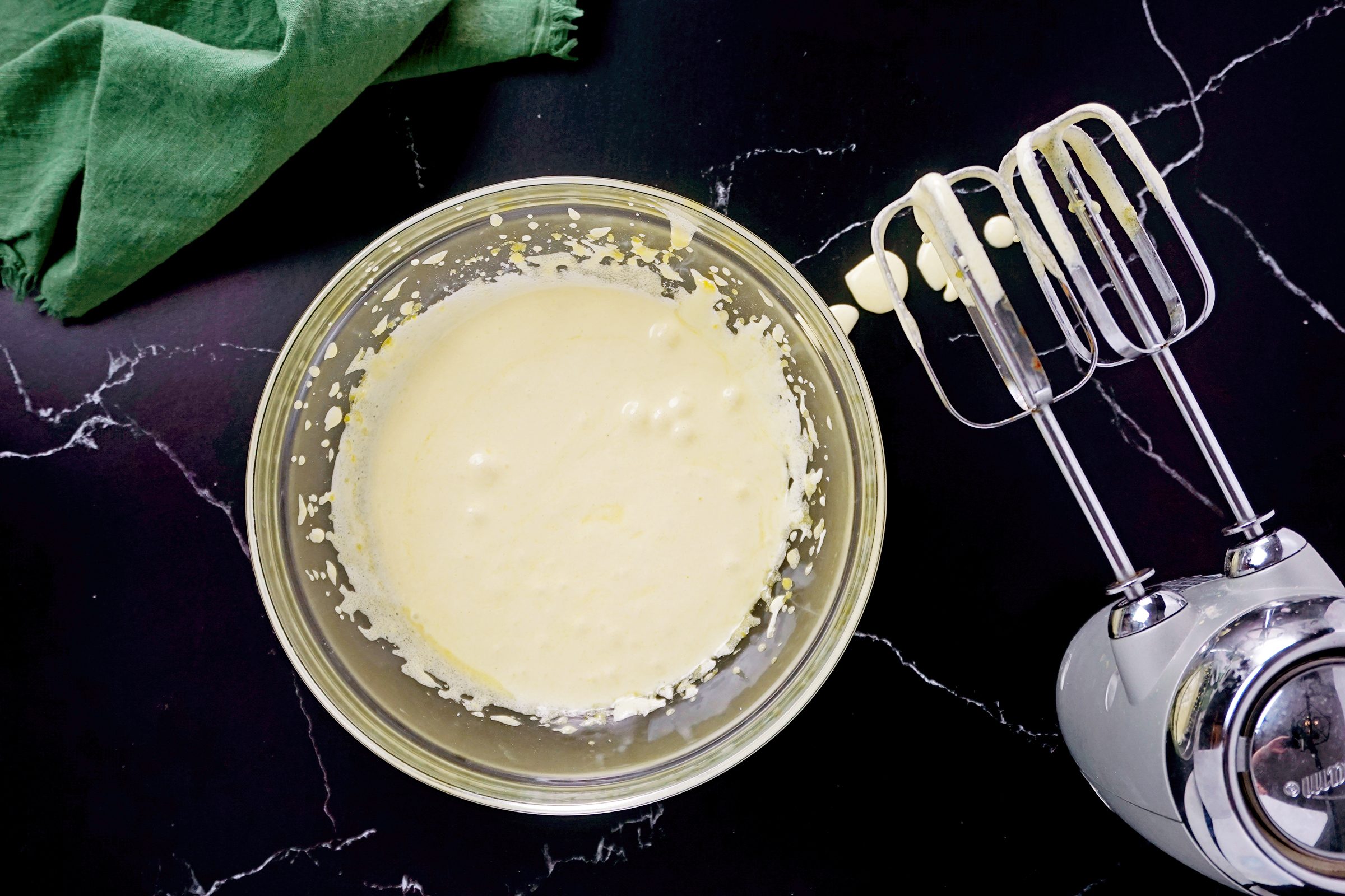 Chocolate Magic Cake beaten eggs