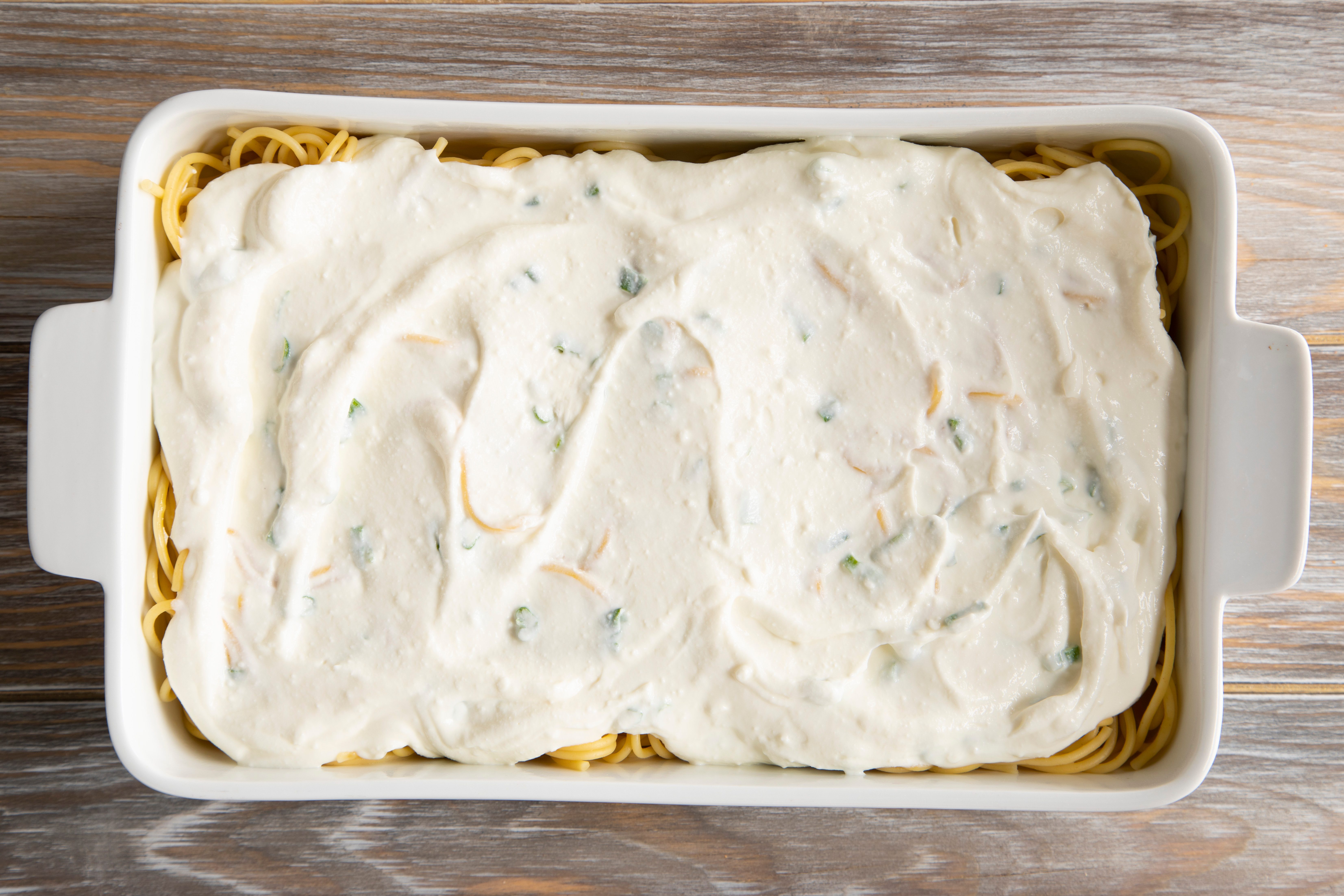 add the cheese sauce