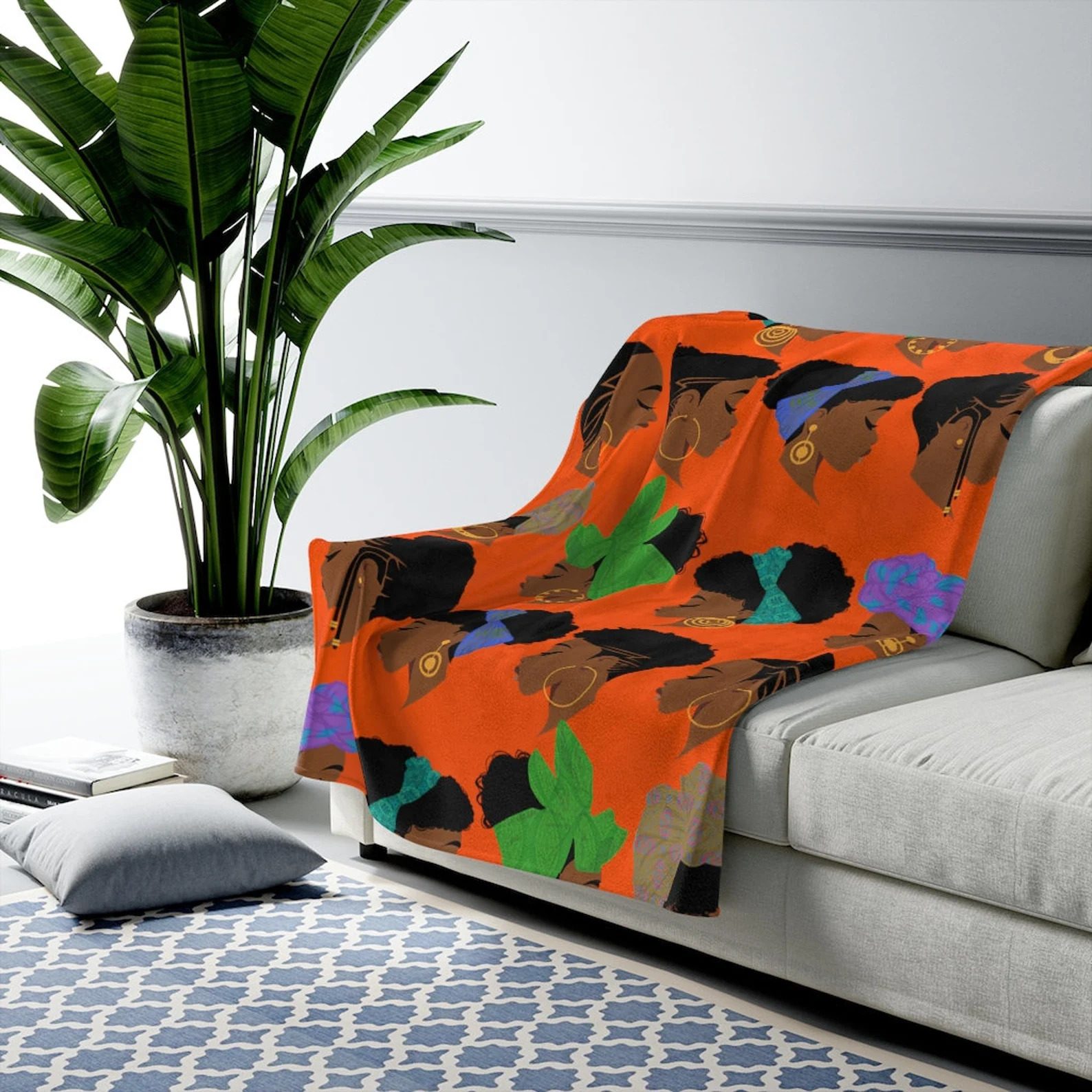 Afro African American Blanket Ecomm Via Etsy.com