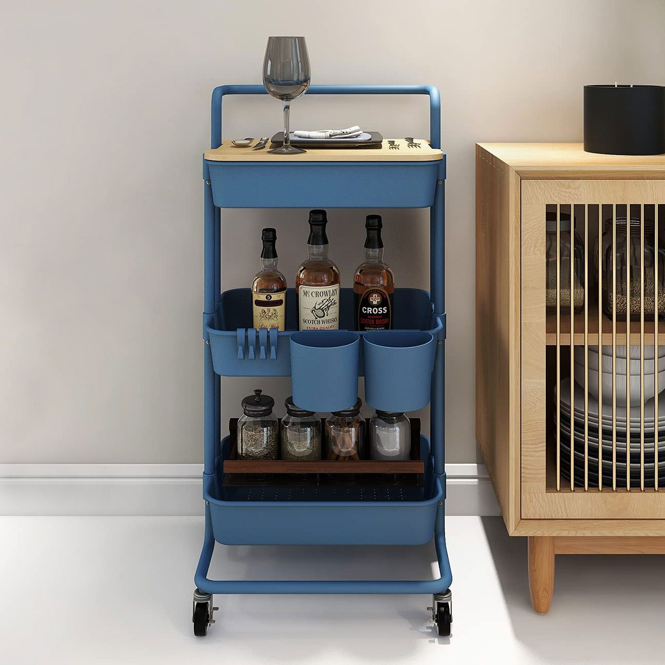 Storage Friendly Bar Cart