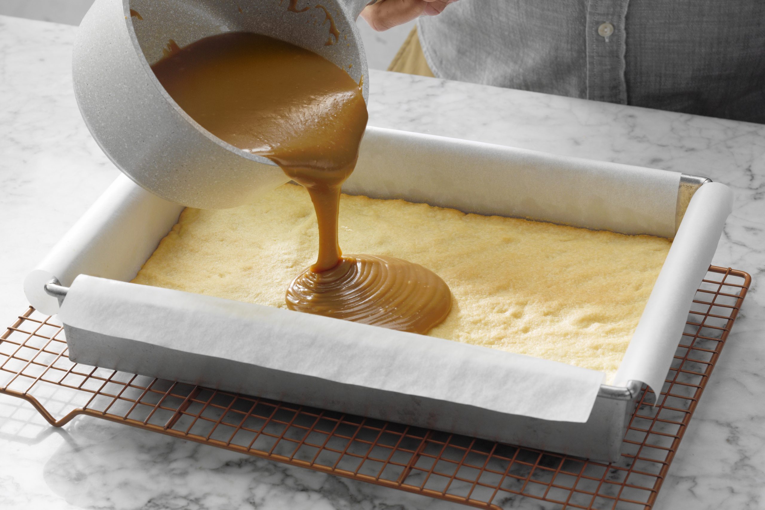 chilled caramel for Millionaire Bars