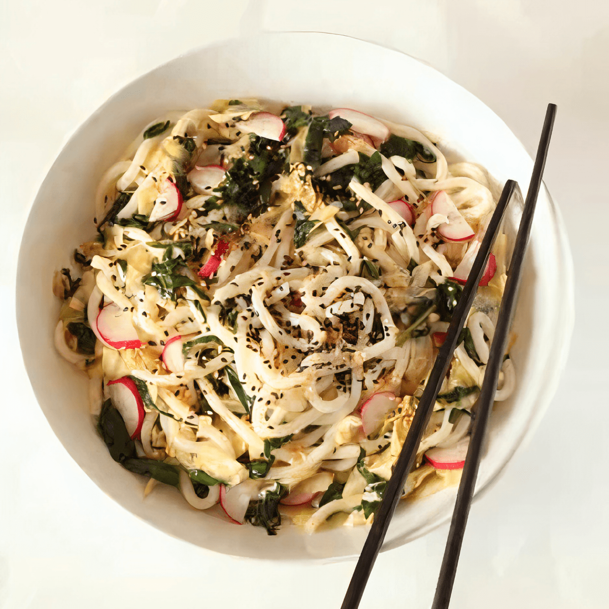 Wild Garlic And Sesame Noodle Salad