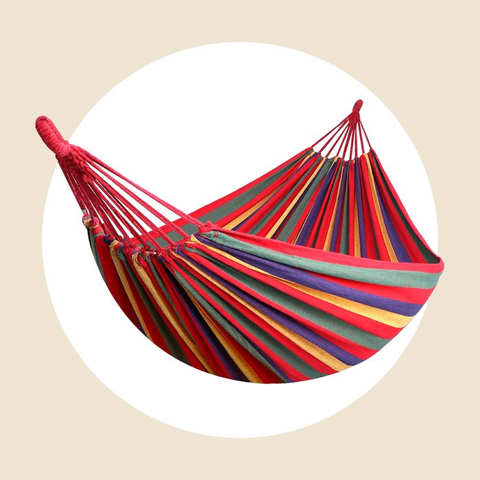 Anyoo Garden Cotton Hammock Comfortable Fabric Hammock With Tree Straps