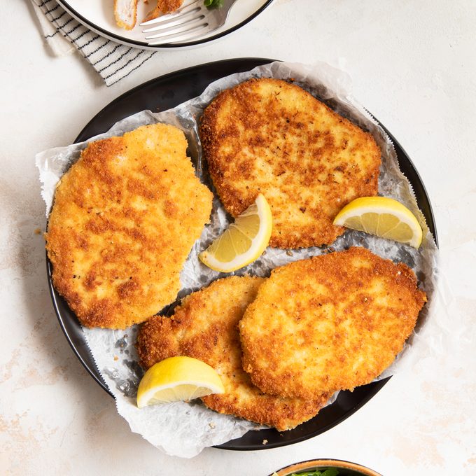 Pork Milanese on a plate