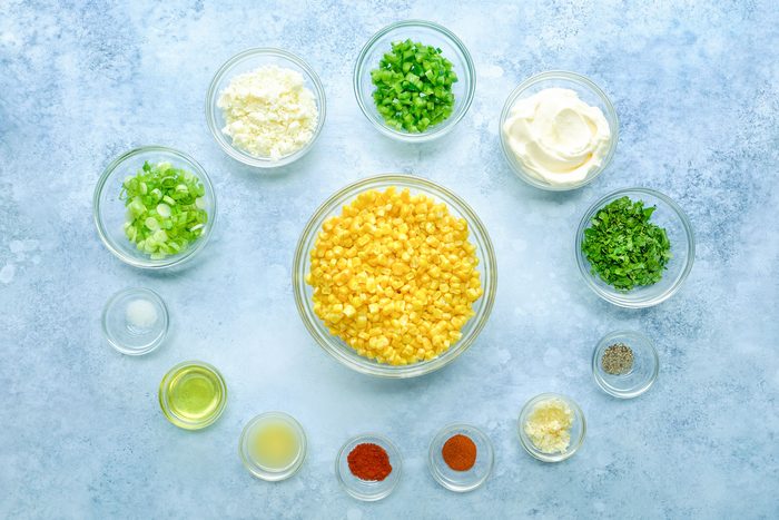 mexican street corn salad esquites Ingredients On Surface