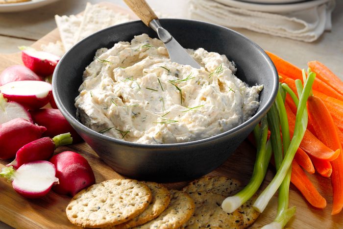 Smoked Salmon Dip with Crackers and Radish