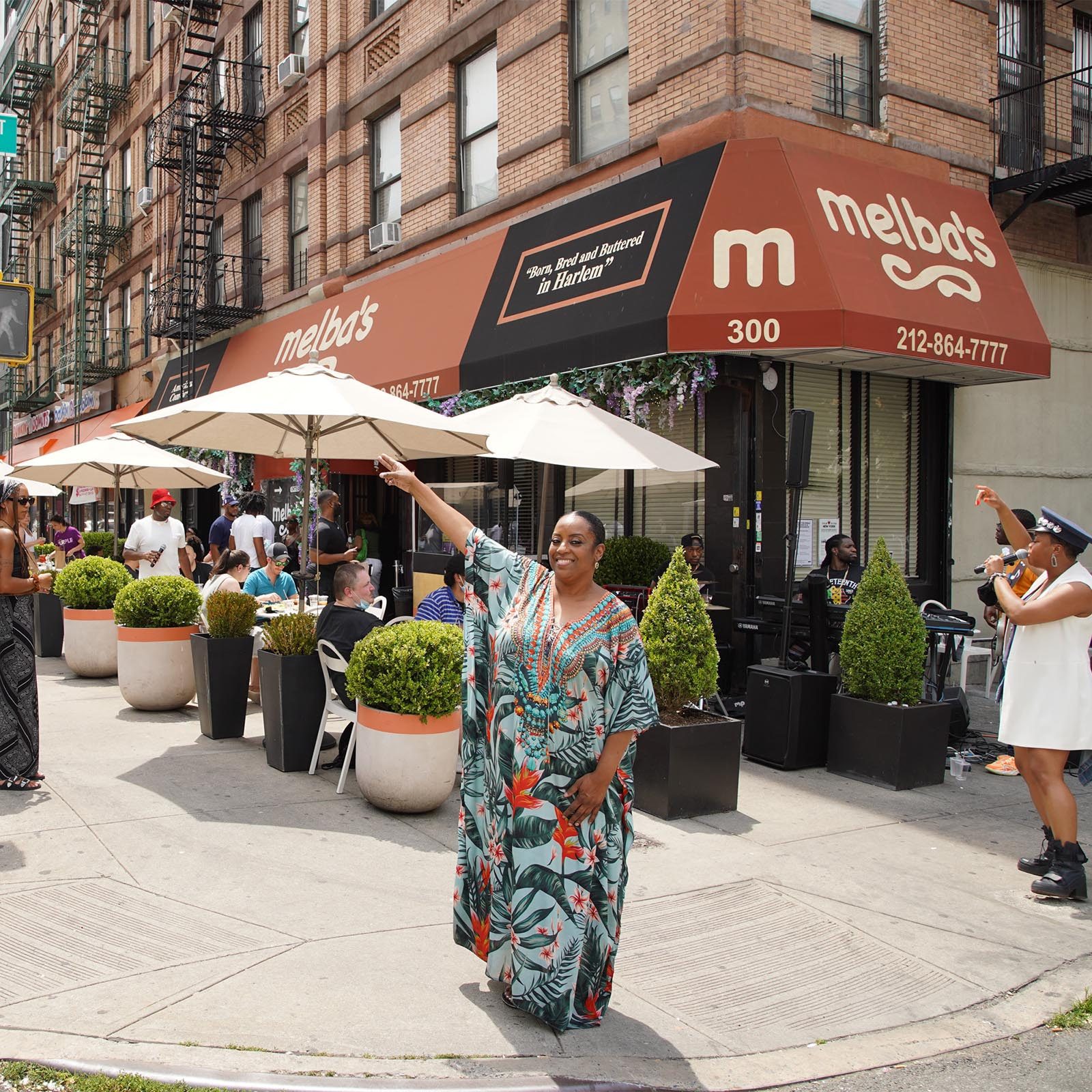 Harlem restaurateur Melba Wilson, chef and owner poses for a photo outside of Melba’s restaurant