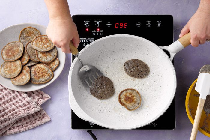 Cooking Blinis on Nonstick Pan
