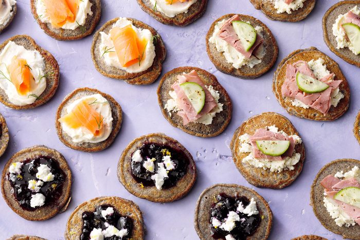 Different Toppings on Blinis