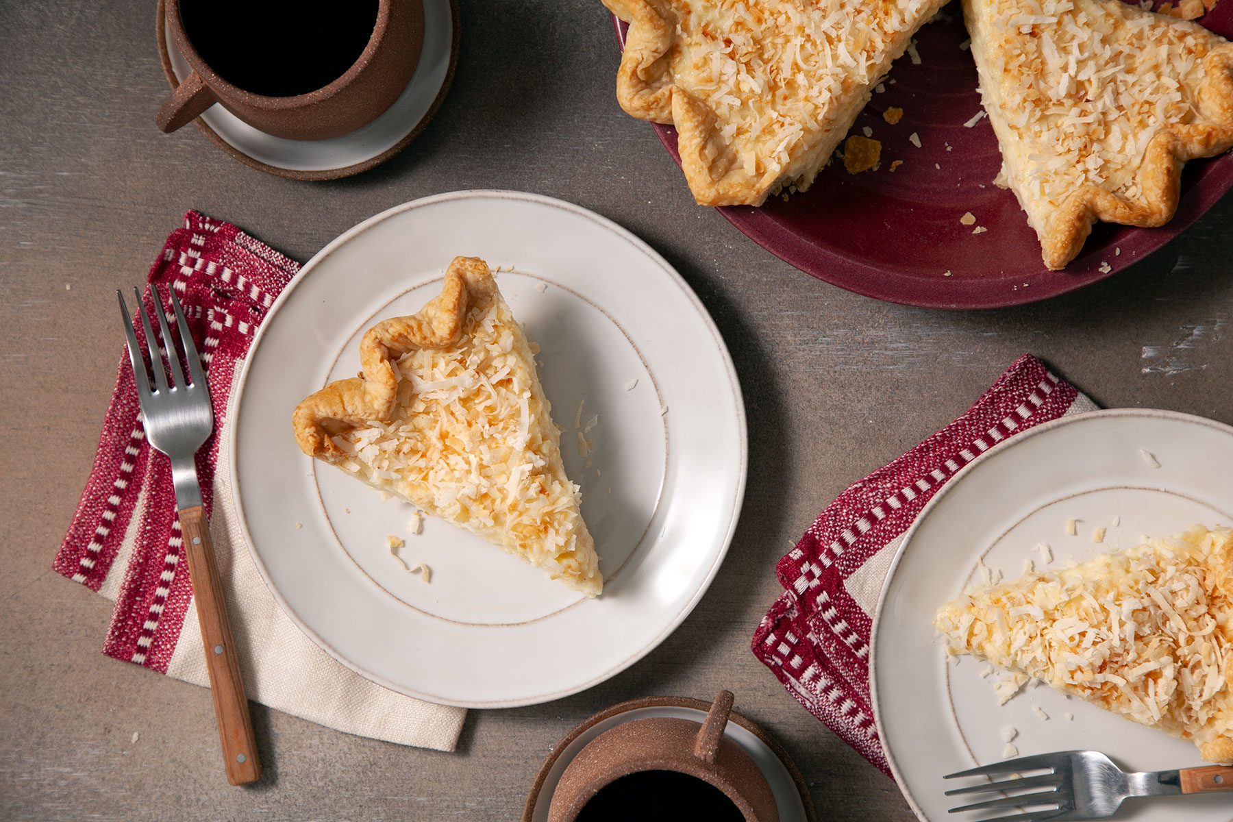 Coconut Cream Pie slice served on plate