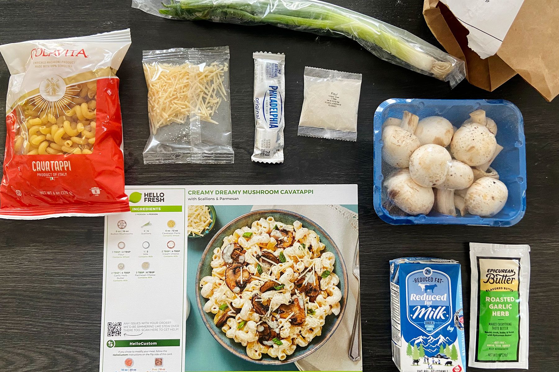 Ingredients for Creamy Dreamy Mushroom Cavatappi