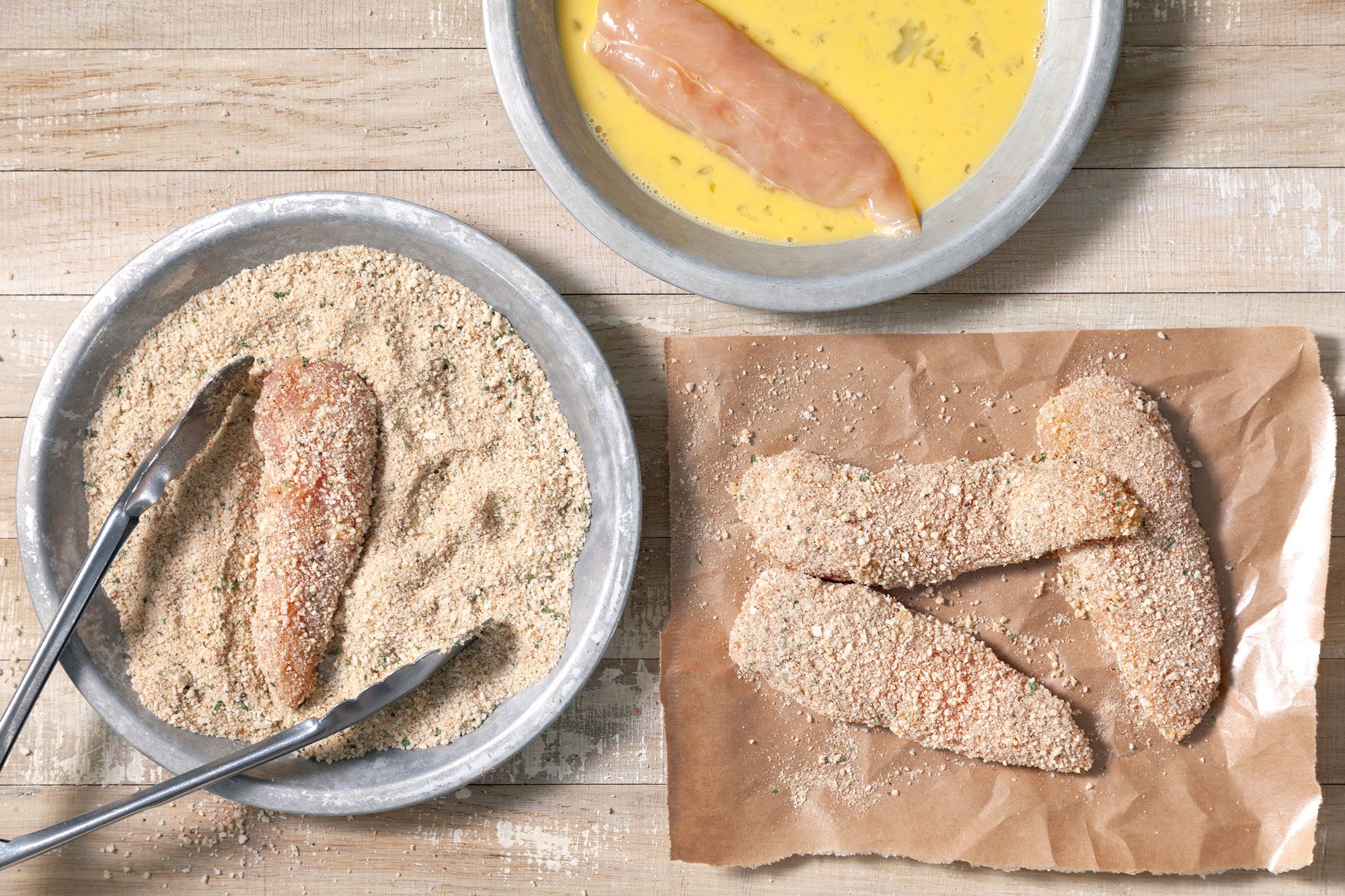 Chicken pieces layered with mixture