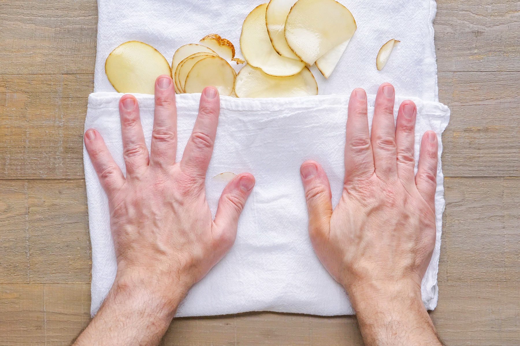 Patting Dry Potato Chips 