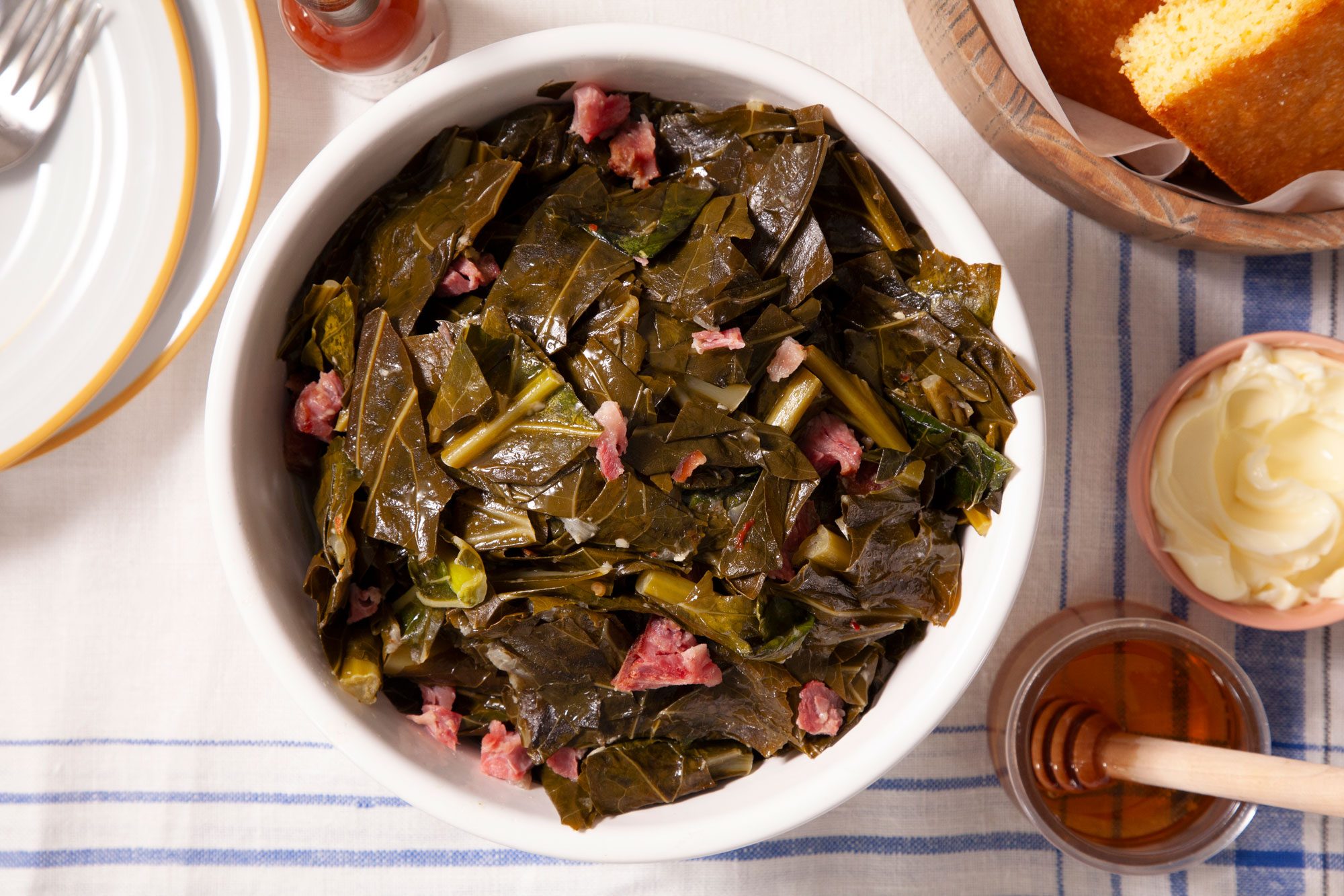 Collard Greens served in a bowl