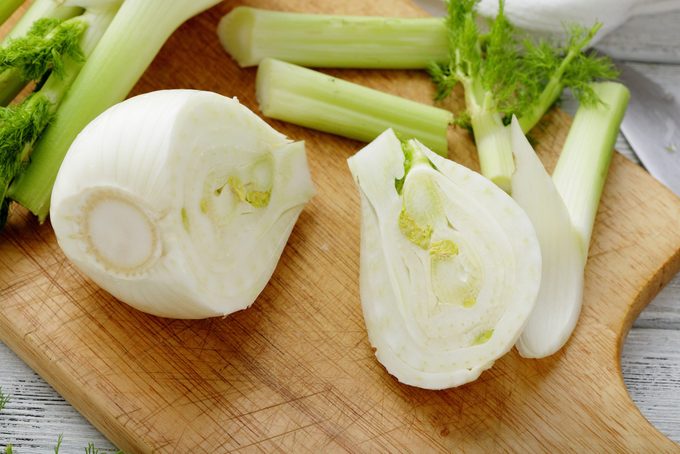 Fresh fennel sliced