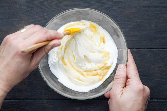 Making the horseradish sauce
