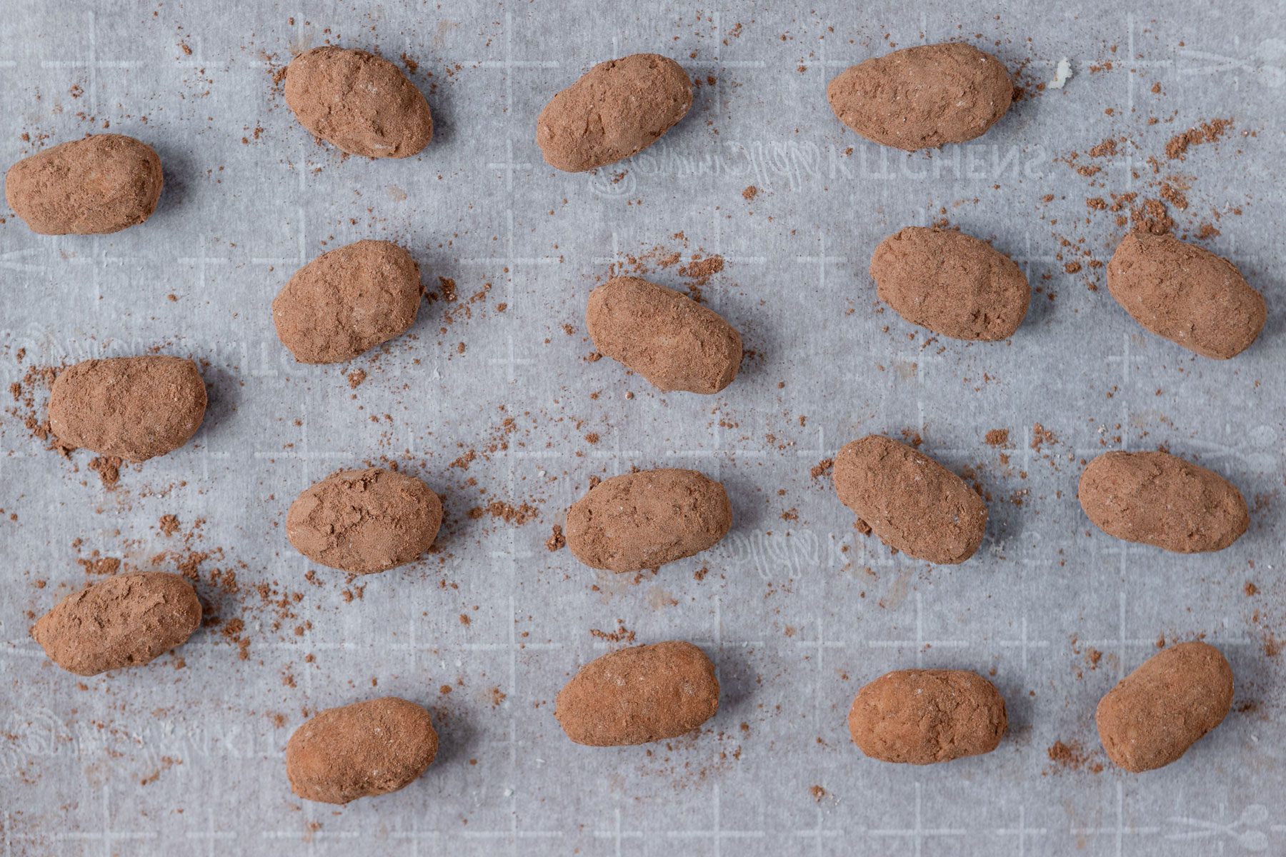 Irish Potato Candy on a paper sheet