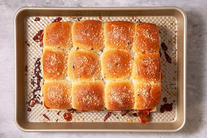 Baked Pizza Slider on baking tray