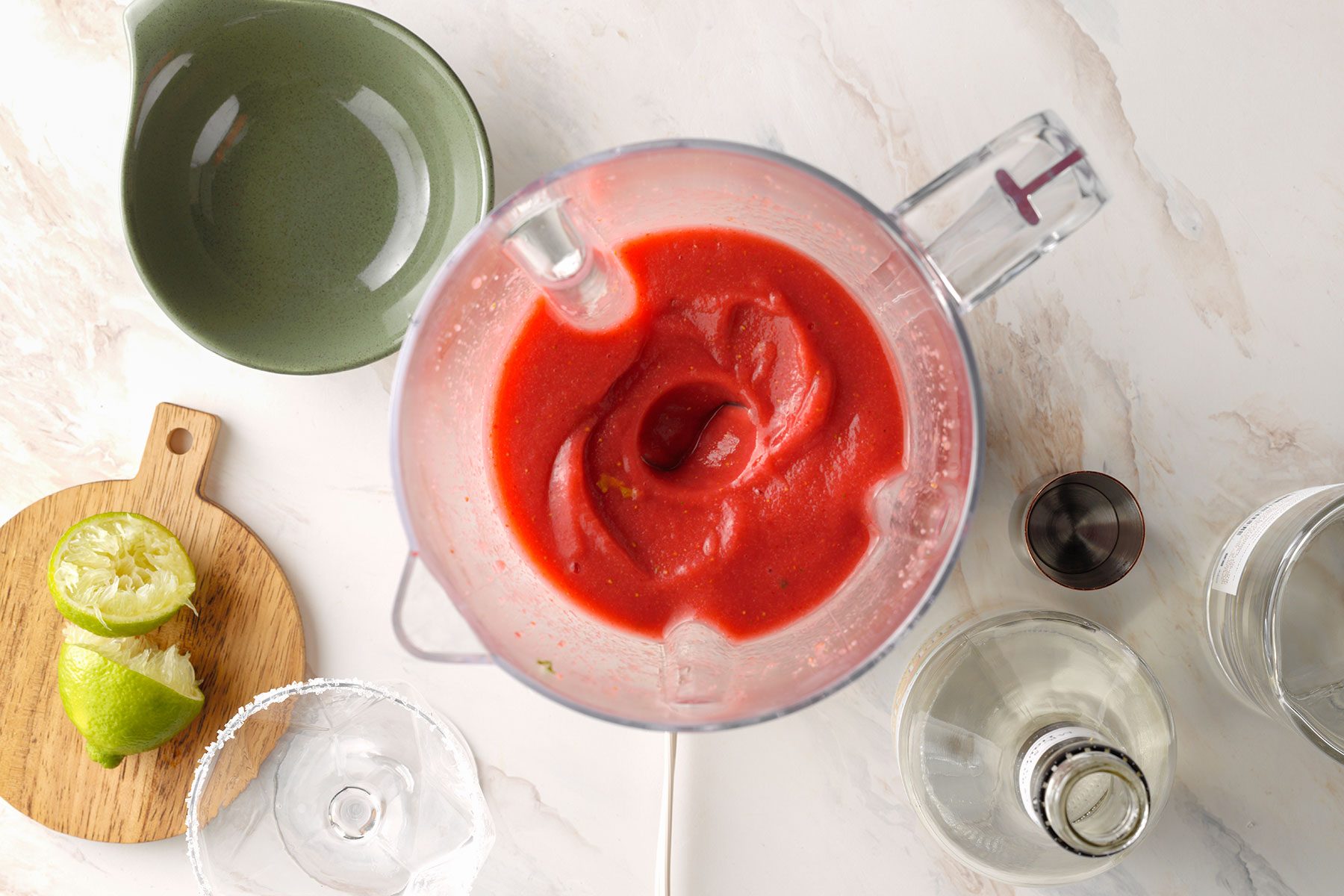 Blending all the liquid ingredients 