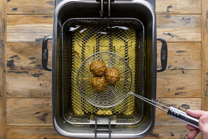 Fry Falafel Balls in electric fryer