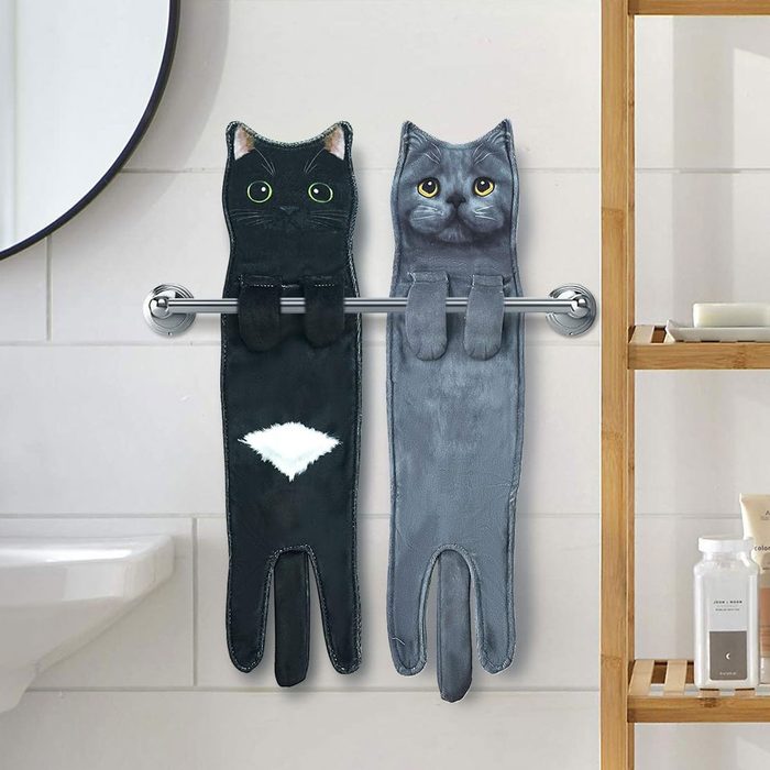 Funny Cat Hand Towels
