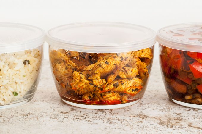 leftover chicken in storage container