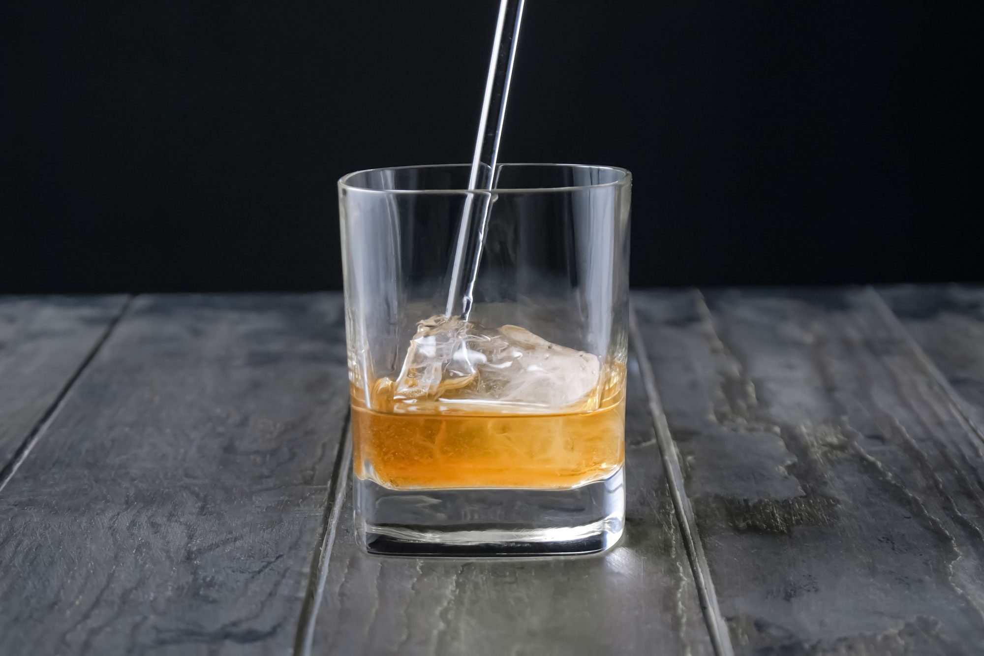 Stir until whiskey is chilled