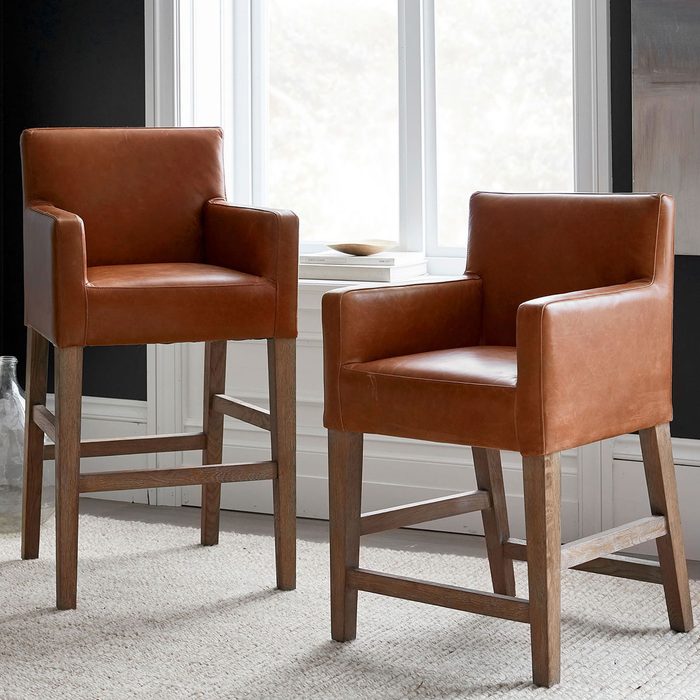 Pottery Barn Classic Leather Stool