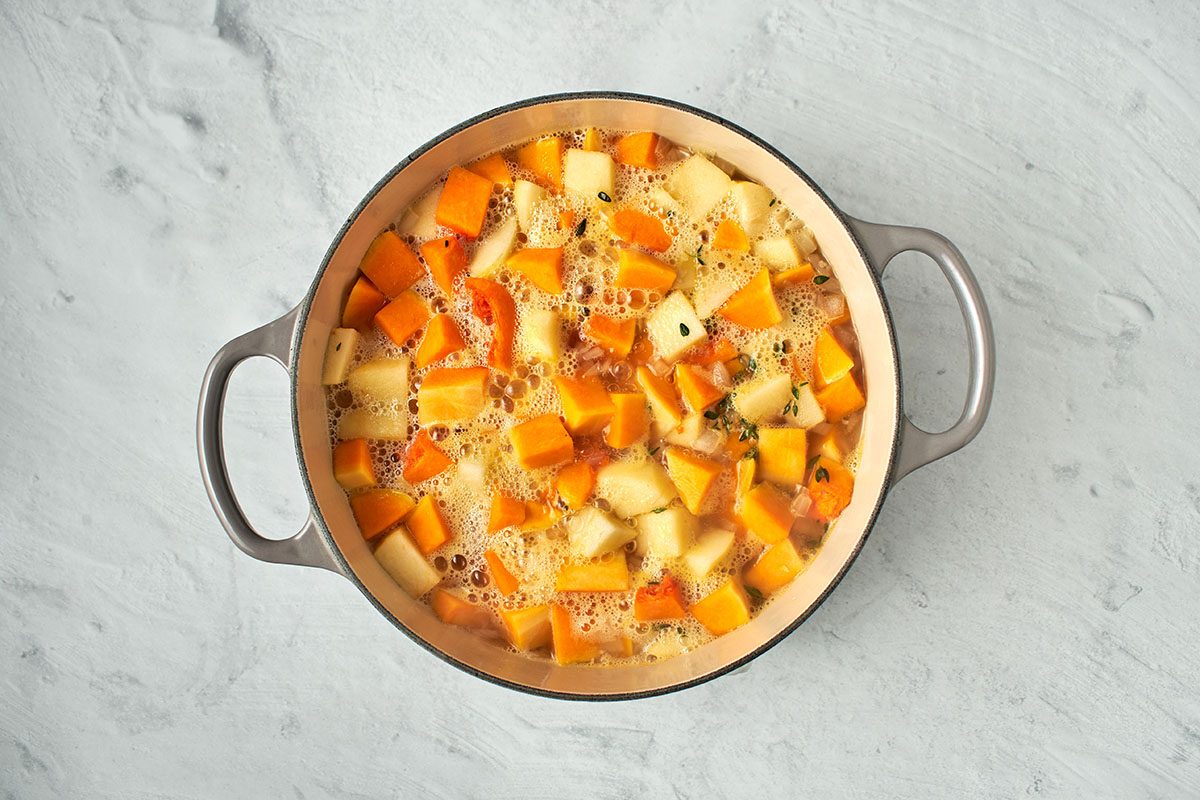 Cook the vegetables.