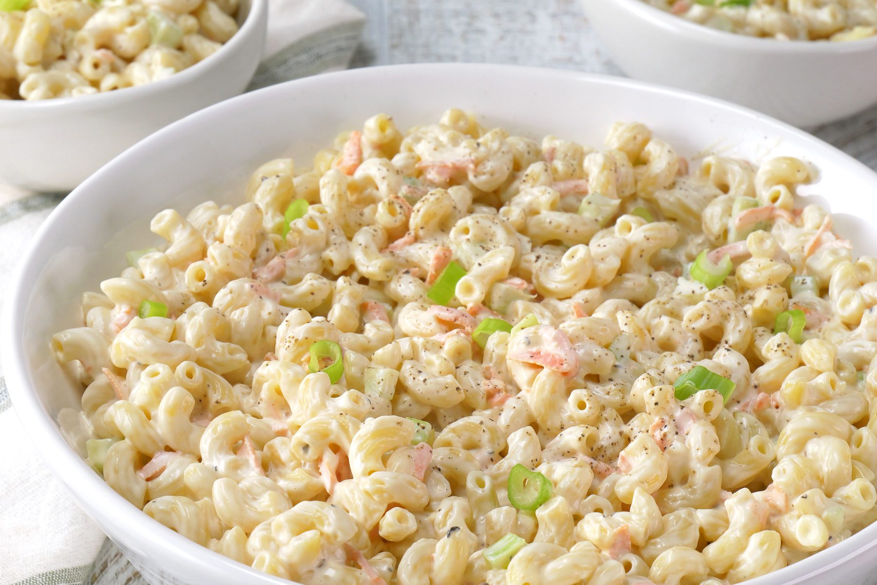 Hawaiian Macaroni Salad in a bowl