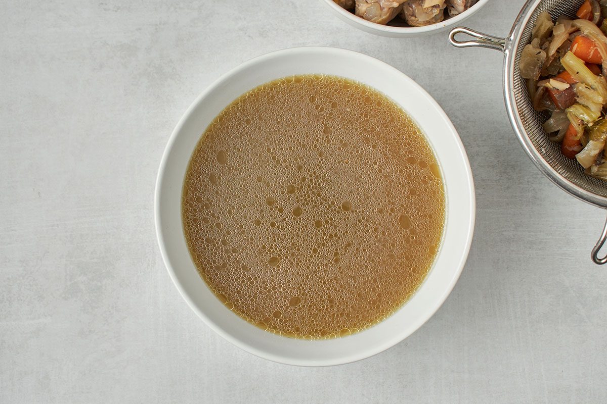 Strain and skim the broth