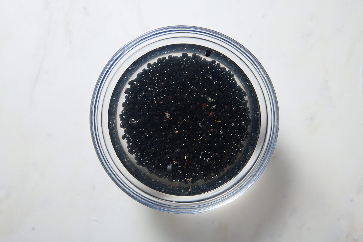 Rinsing and sorting the beans