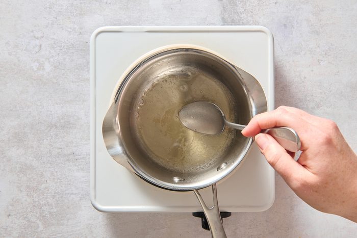 Dissolving the gelatin in a small pan