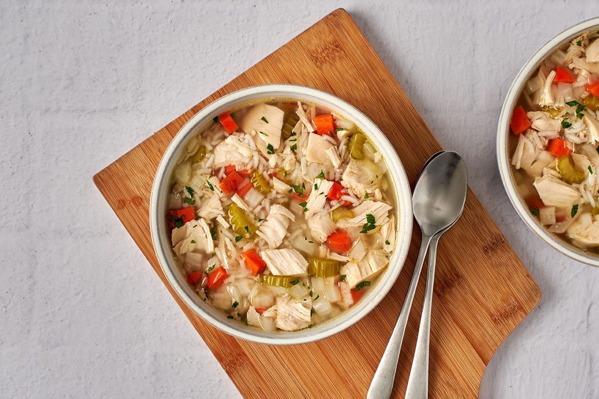 Slow-cooker rice and chicken soup by Taste of Home