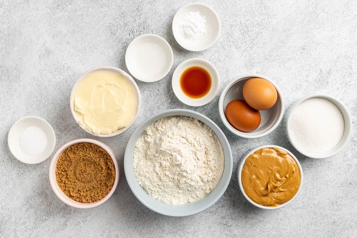 Taste of Home Chewy Peanut Butter Cookies recipe photo of the ingredients.