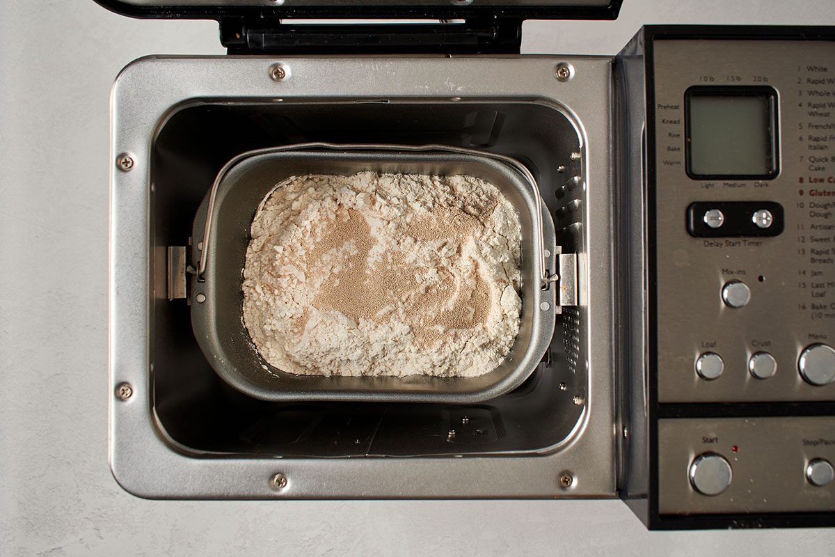 Mix dough in bread machine