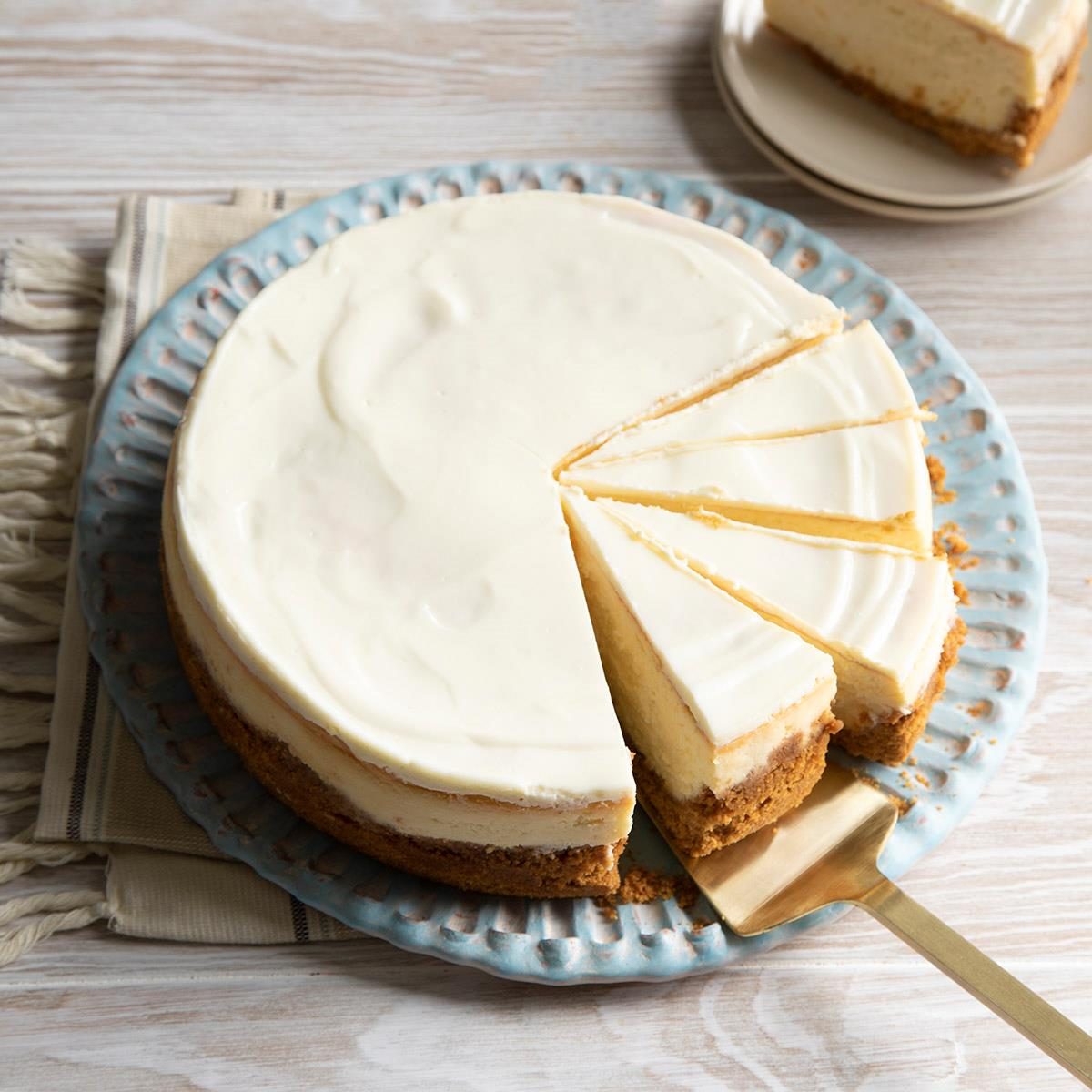 Copycat Cheesecake Factory Cheesecake sliced and served