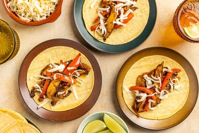 Taste of Home Mushroom Tacos recipe photo of the finished recipe served on plates.