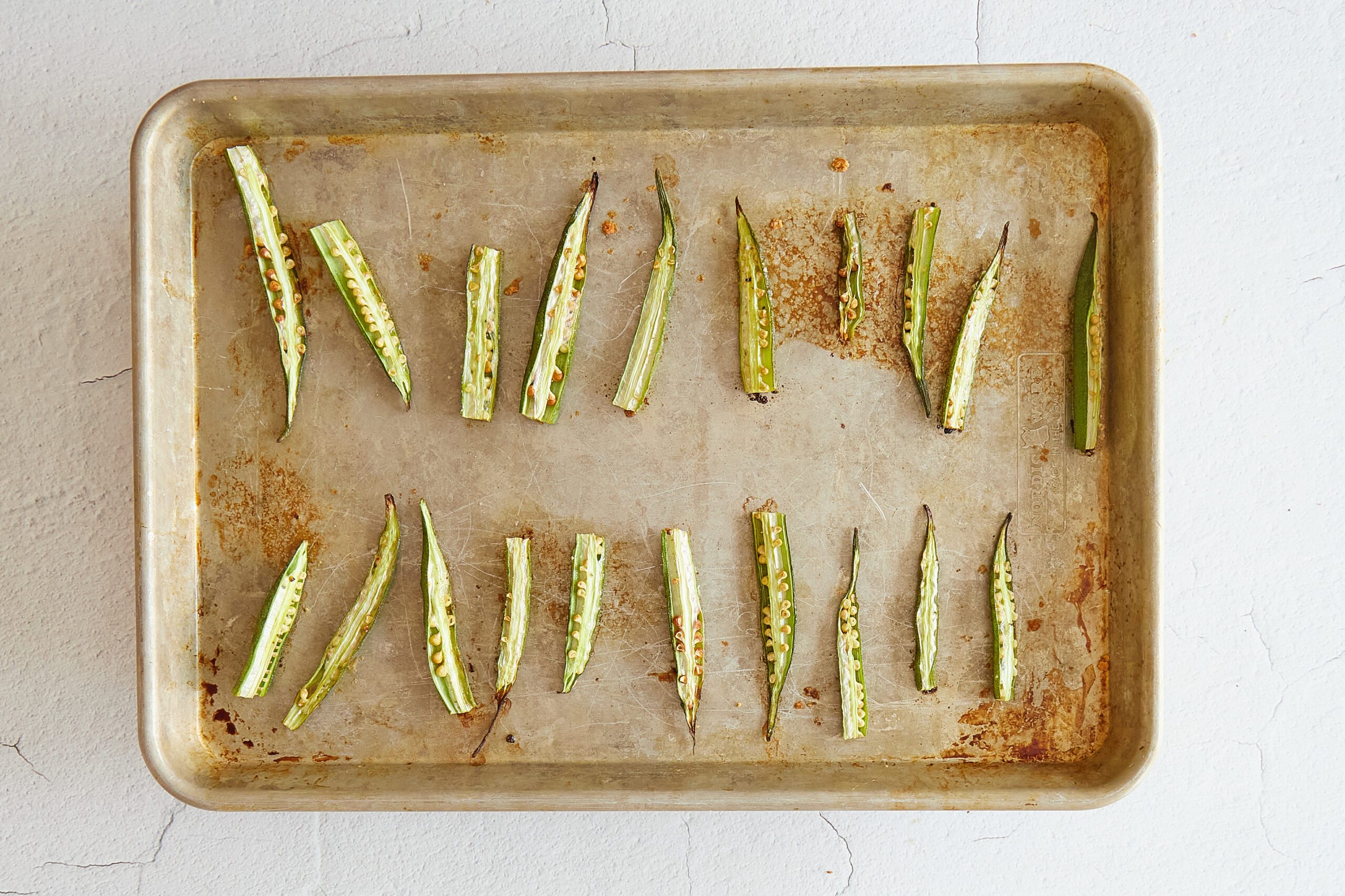 Bake the roasted okra.