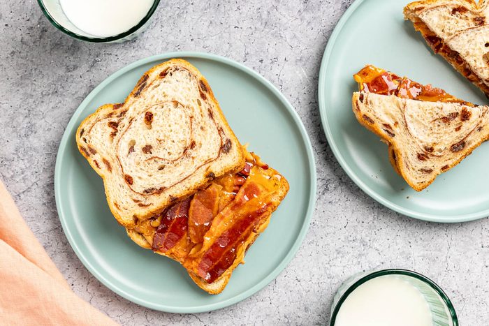 Taste of Home Peanut Butter and Bacon recipe photo of the finshed recipe served on plates.