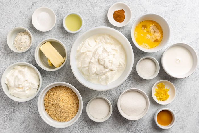Taste of Home Ricotta Cheesecake recipe photo of the ingredients.