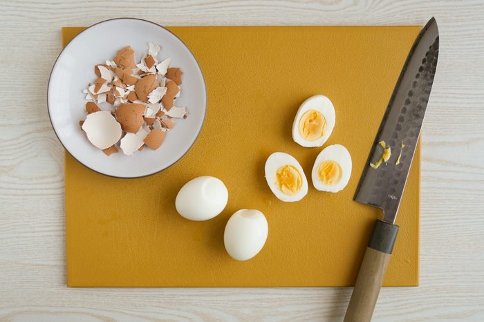 Peeling and prepping hard boiled eggs