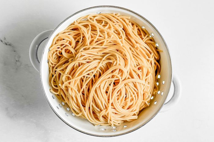 pasta in a colander