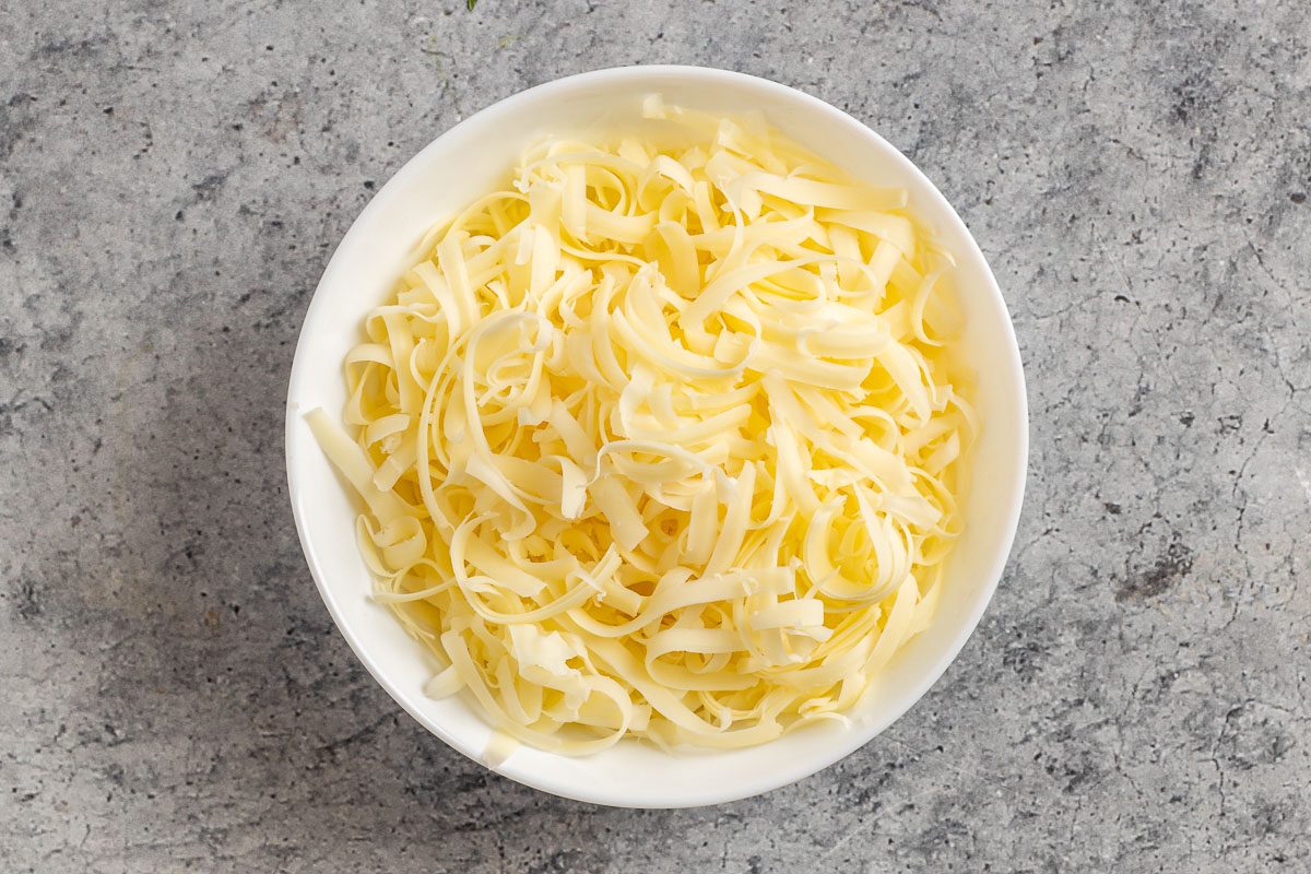 Taste of Home Avocado Grilled Cheese recipe photo of the shredded cheese.