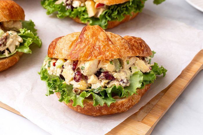 Curry Chicken Salad on a cutting board