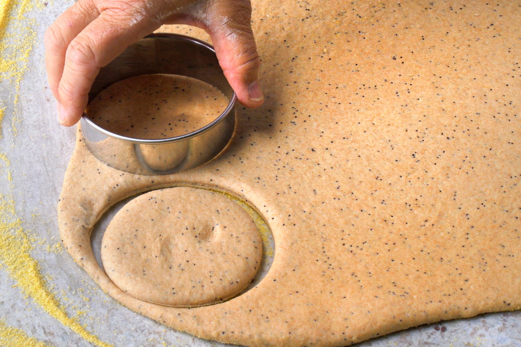 Cut into circles with a cutter;