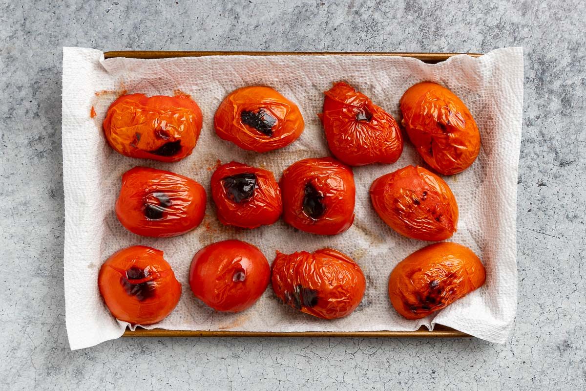 Taste of Home Roasted Salsa Recipe photo of roasted tomatoes.